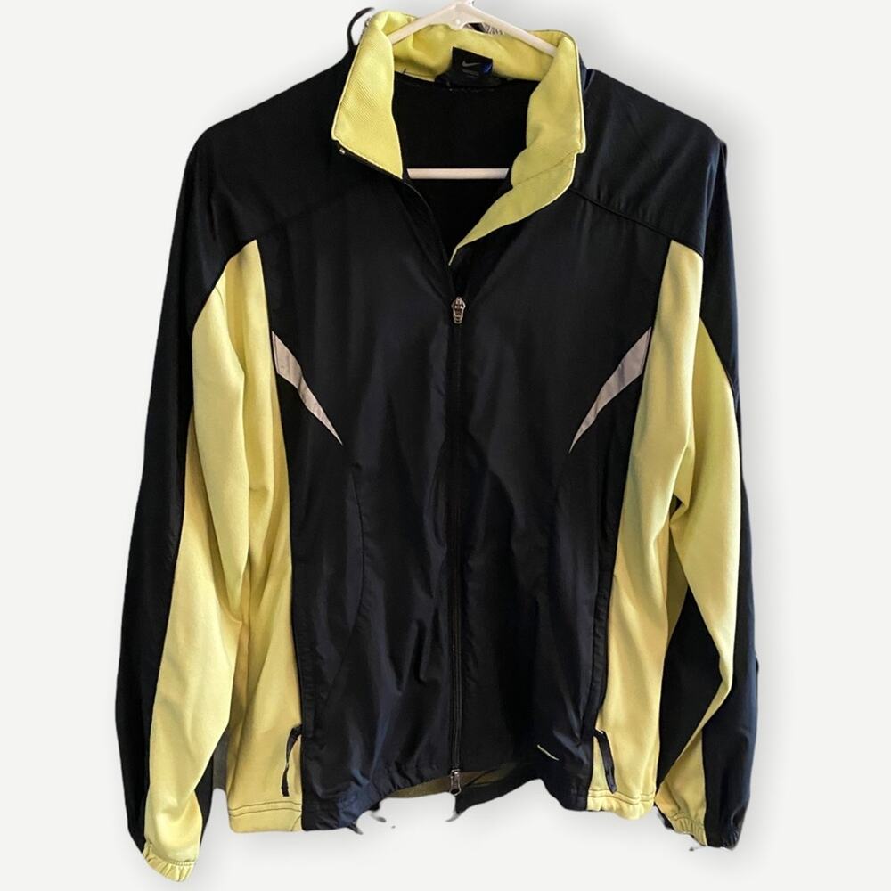 Nike Black Yellow Windbreaker Jacket in Wonderful Condition Size L